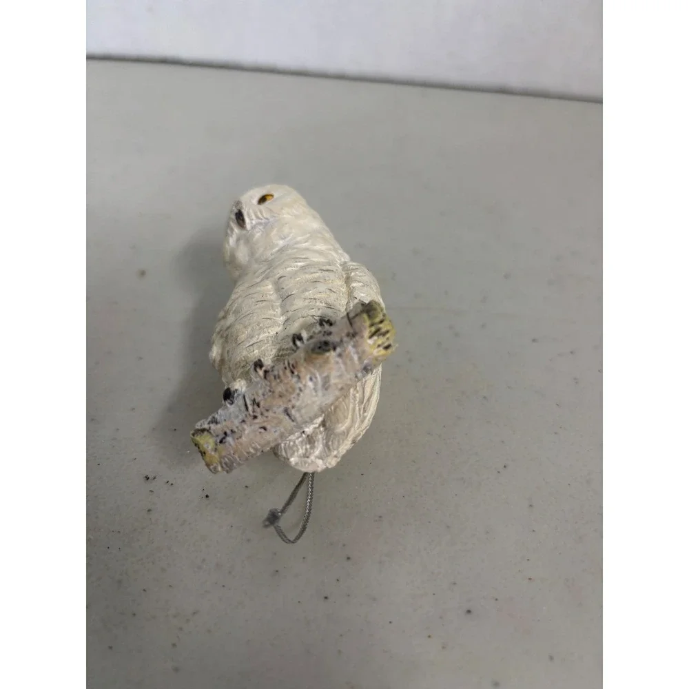 Vintage Snowy Owl‎ Christmas Ornament on Birch Branch Holiday Decor